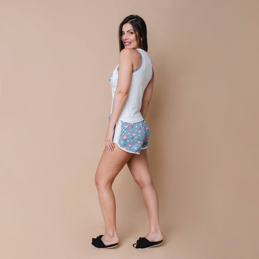 Pijama feminino- Nadador redondinho - Malha Suede