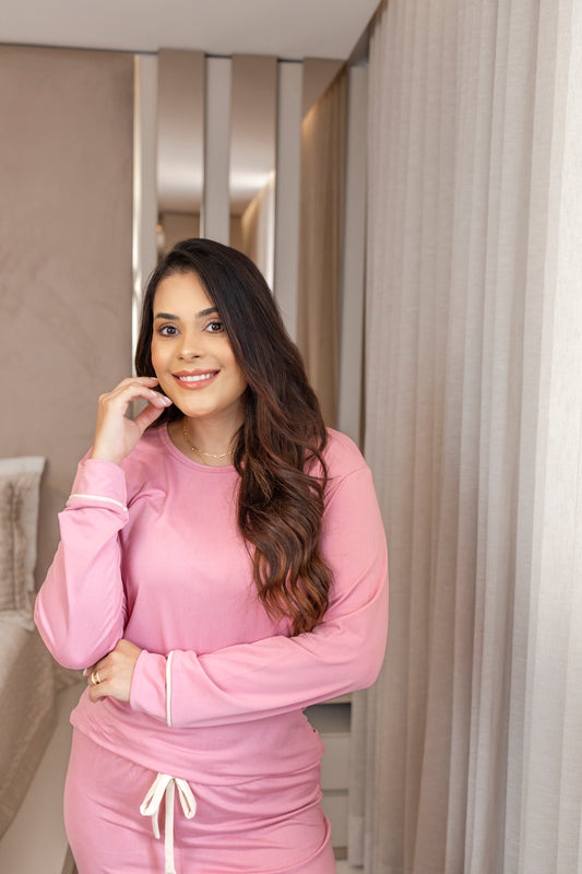 Pijama Feminino Longo - Malha Suede