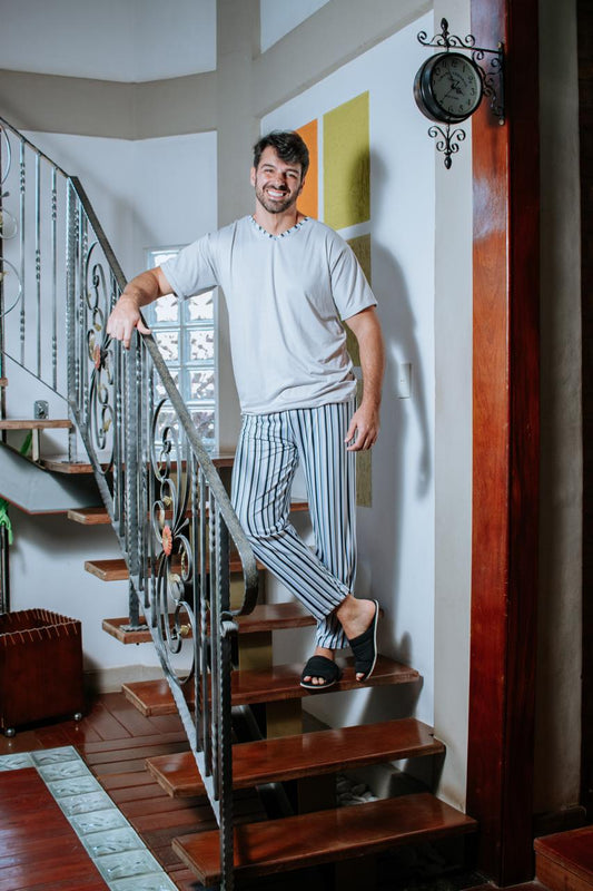 Pijama Masculino Meia Estação - Malha Suede