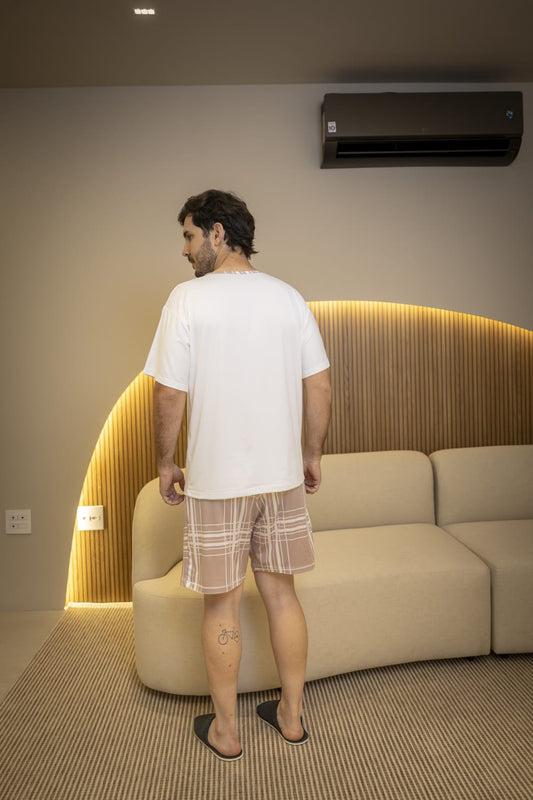 Pijama Manga Com Short- Masculino