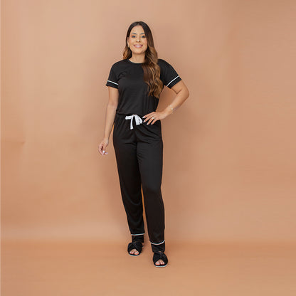 Pijama Manga com Calça - Malha Suede