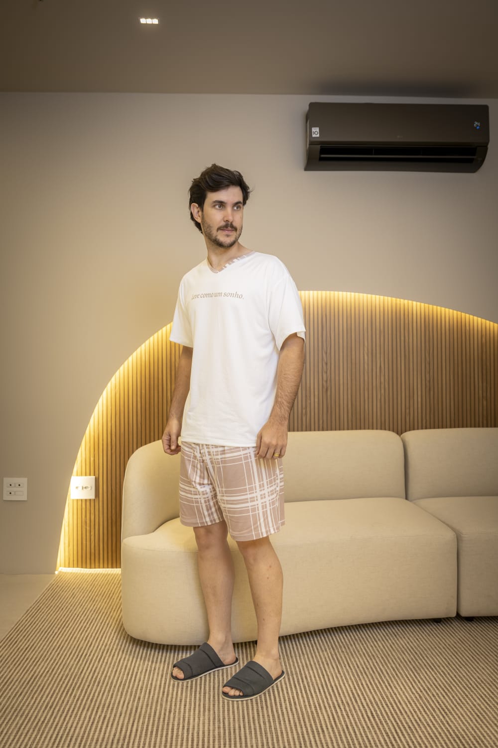 Pijama Manga Com Short- Masculino