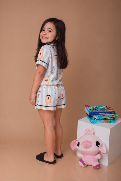 Pijama Infantil Americano -Malha Suede