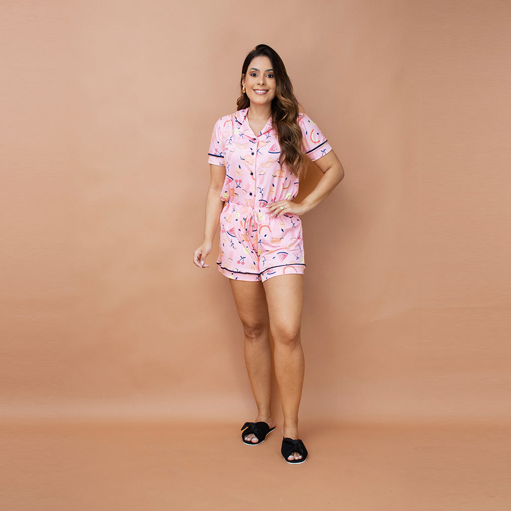Pijama Americano Manga Curta - NÃO TEM TROCA