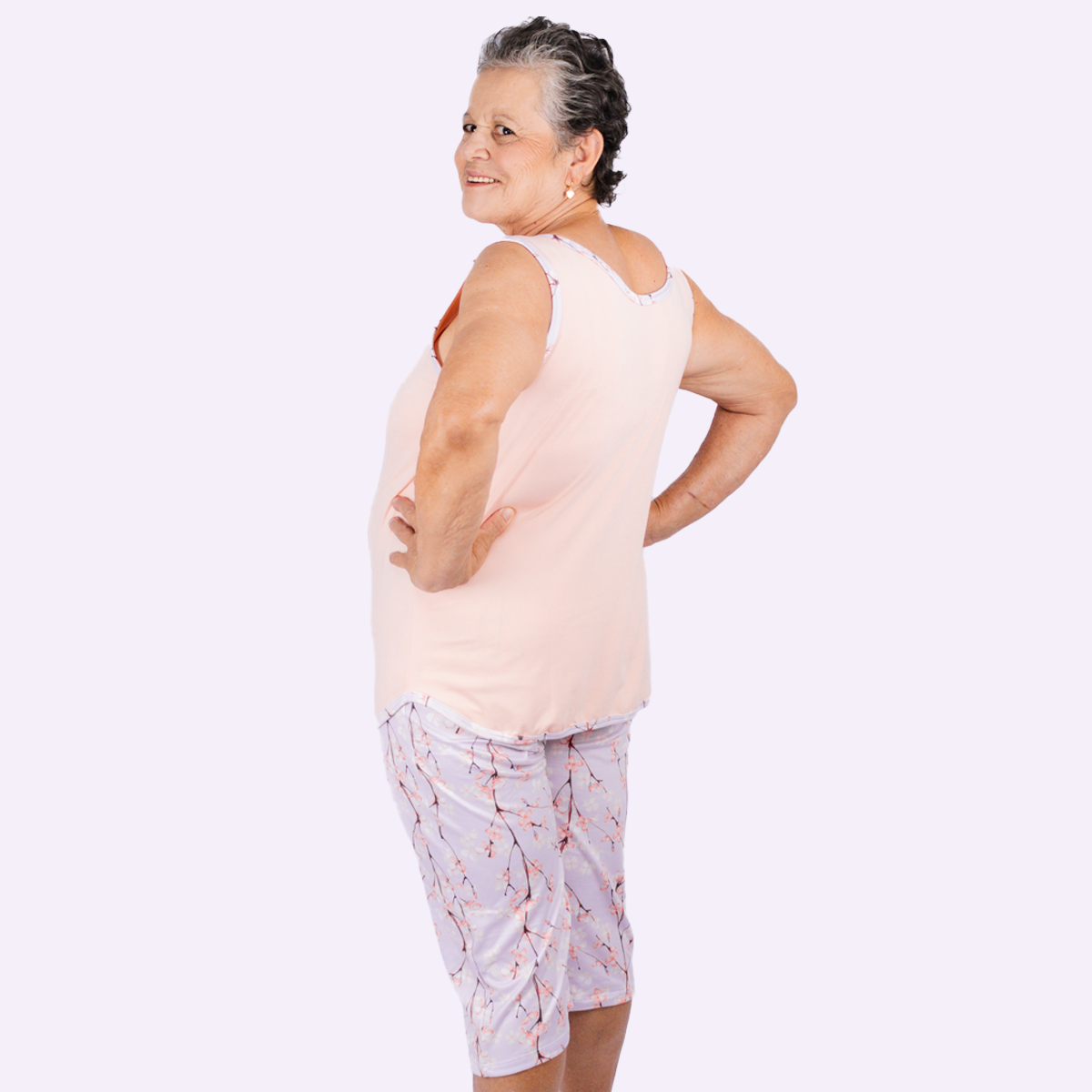 Pijama Senhoril - Regata Bermuda - Malha Suede