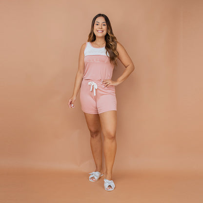 Pijama Tradicional 2 cores - Malha Suede