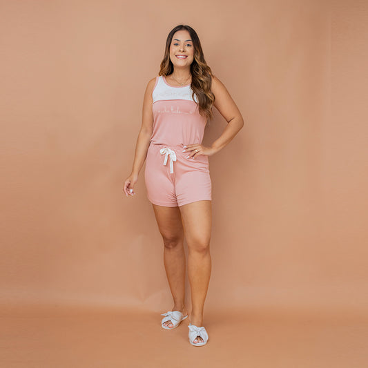 Pijama Tradicional 2 cores - Malha Suede
