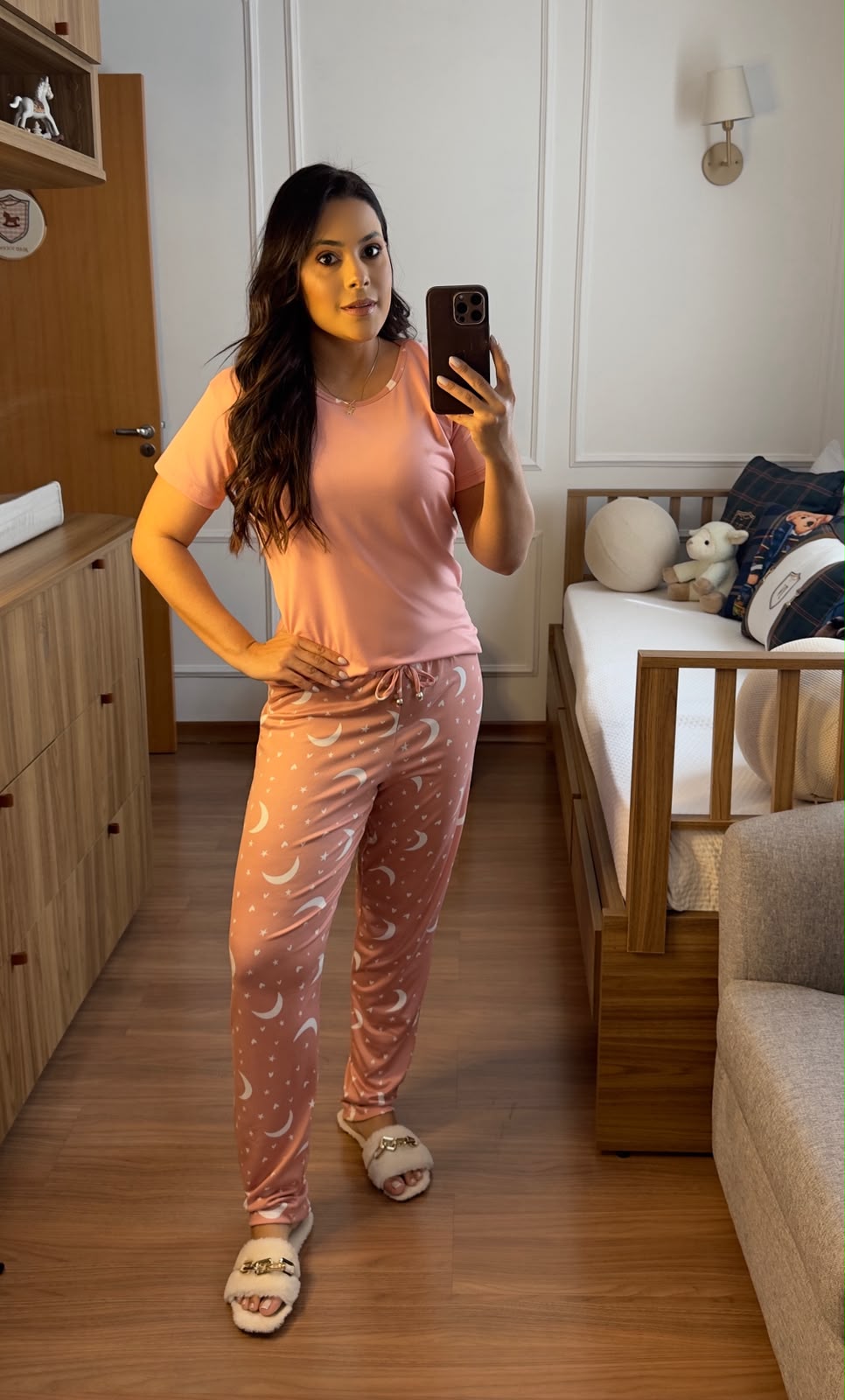 Pijama Manga Com Calça- Malha Suede