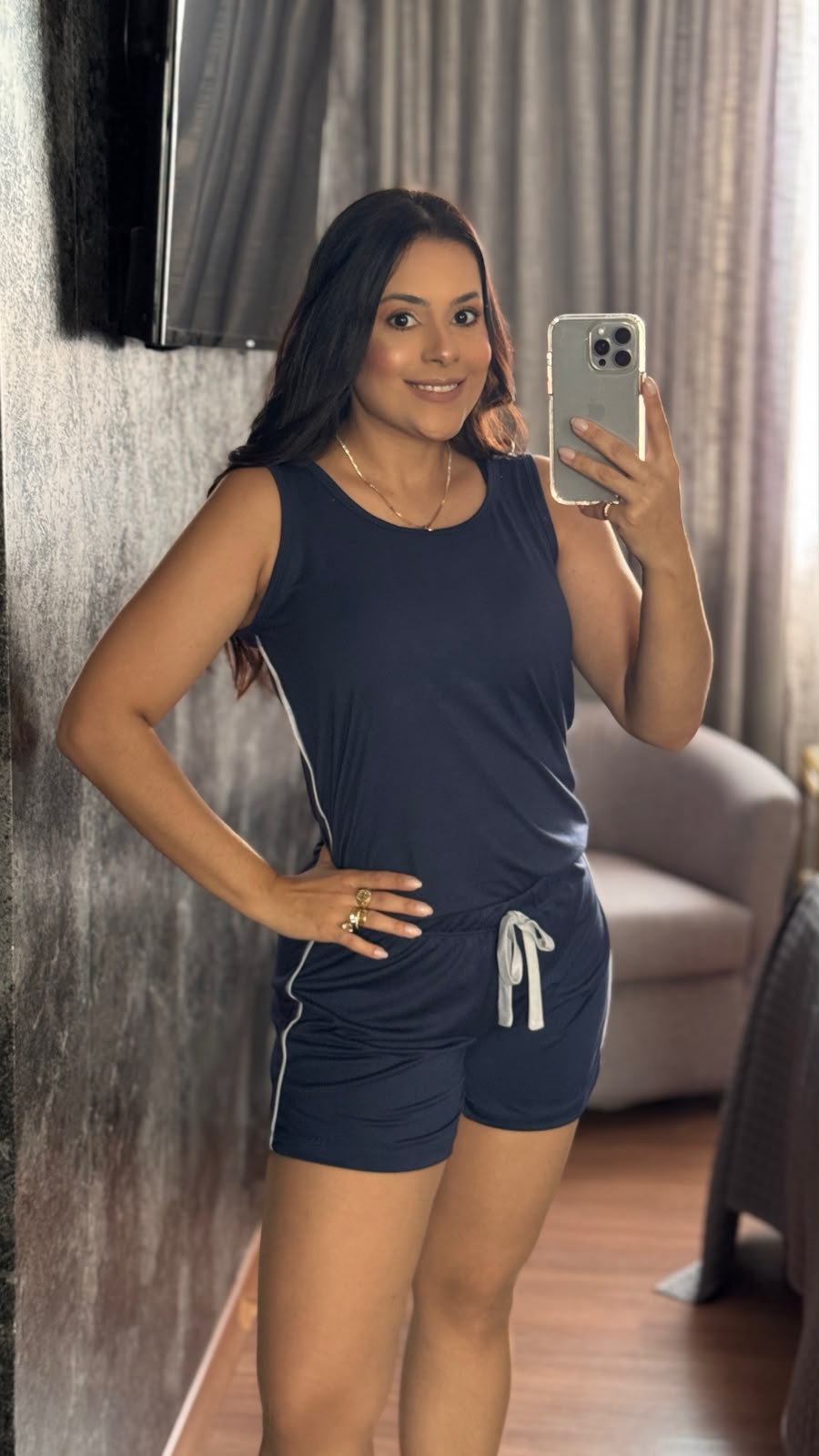 Pijama Regata Com Short- malha suede