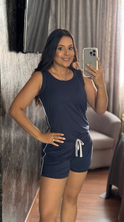 Pijama Regata Com Short- malha suede