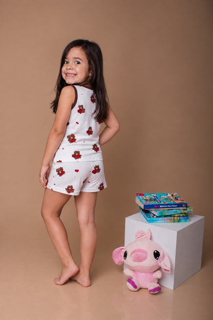 Pijama infantil Regata com Short  - Malha Suede