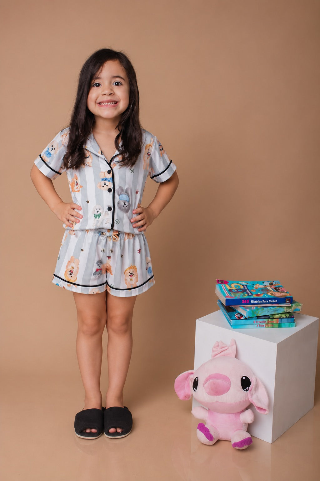 Pijama Infantil Americano -Malha Suede