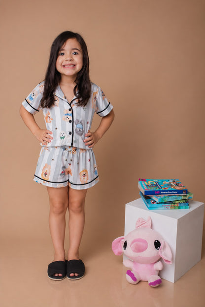 Pijama Infantil Americano -Malha Suede