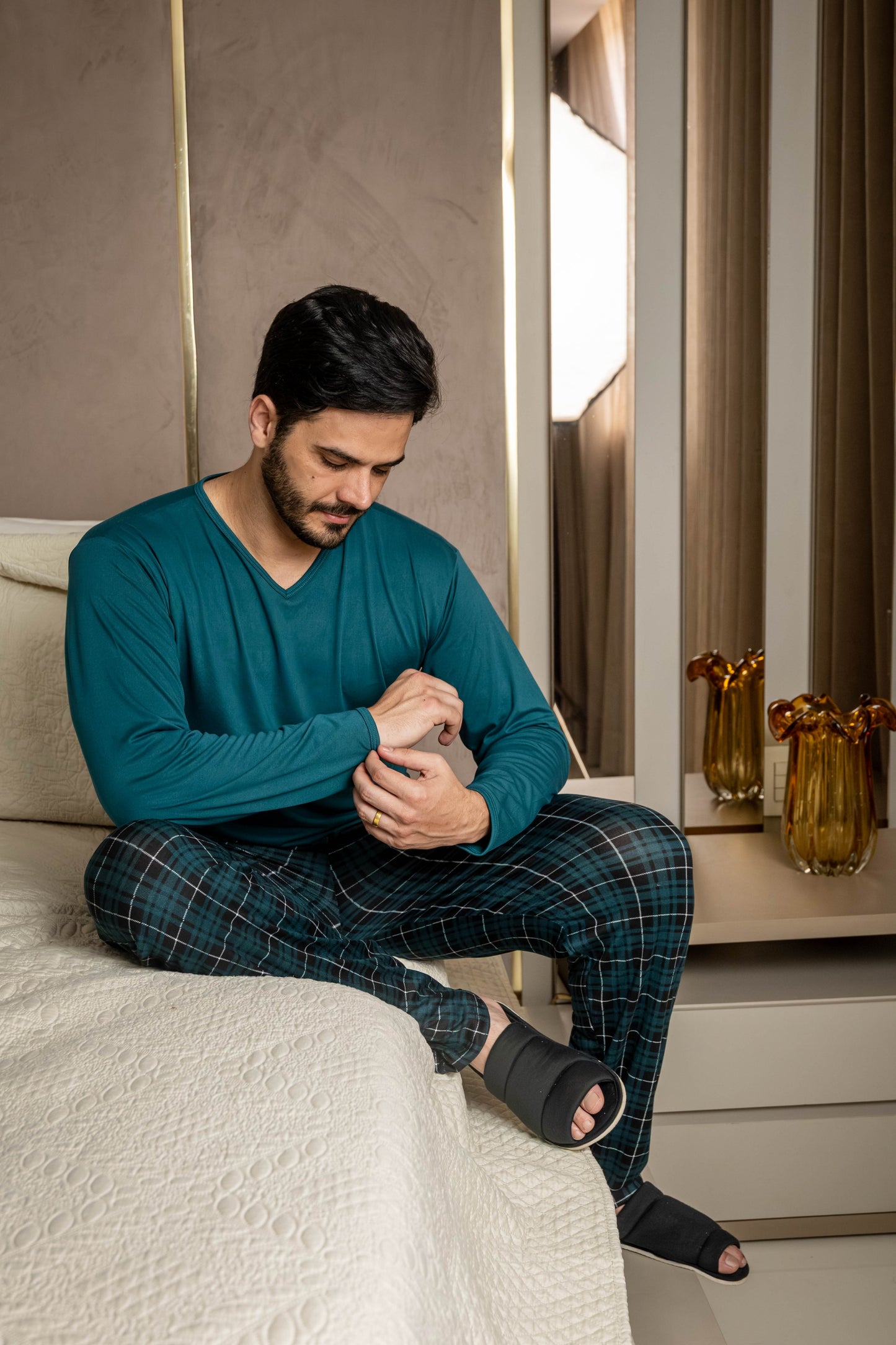 Pijama Masculino Longo Malha Suede