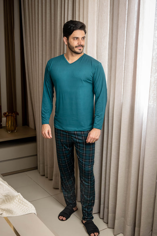 Pijama Masculino Longo Malha Suede