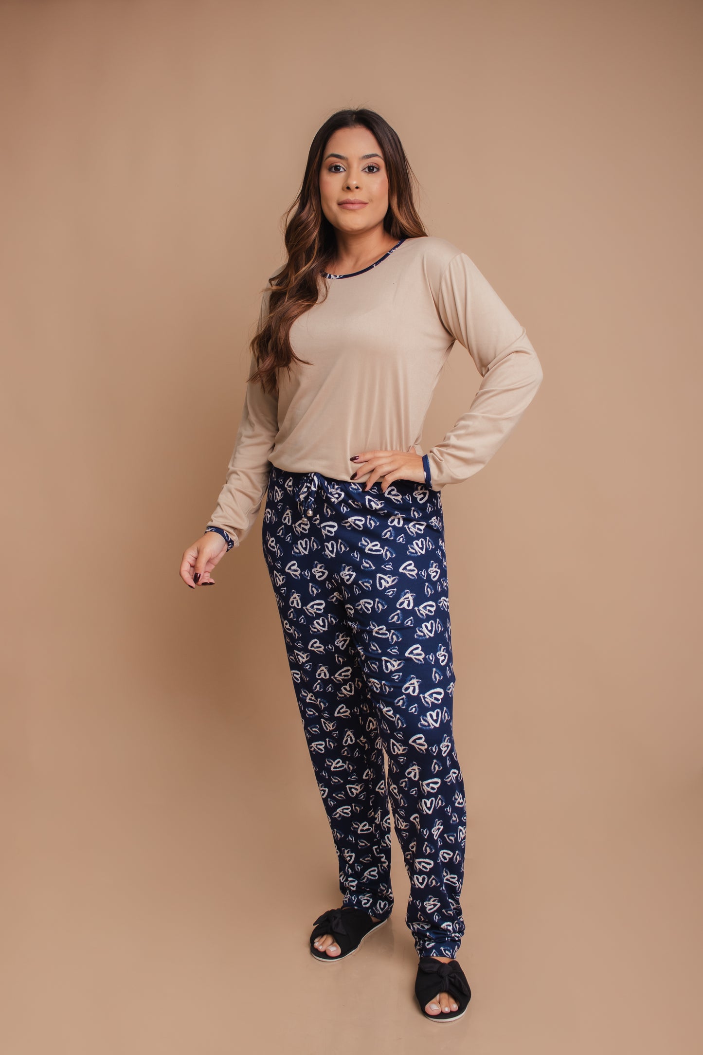 Pijama Feminino Longo - Malha Suede