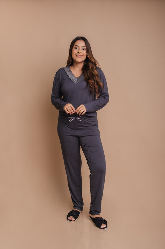 Pijama Feminino Longo - Malha Confort NÃO TEM TROCA