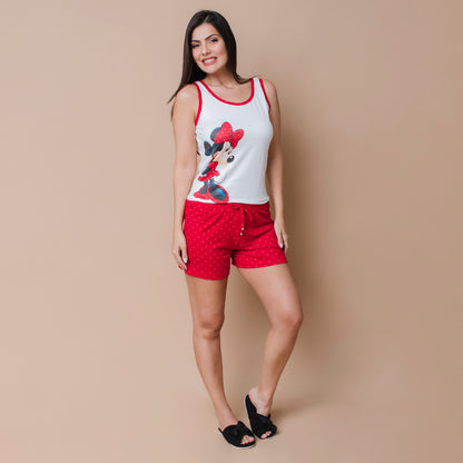 Pijama feminino regata e short - Malha Suede