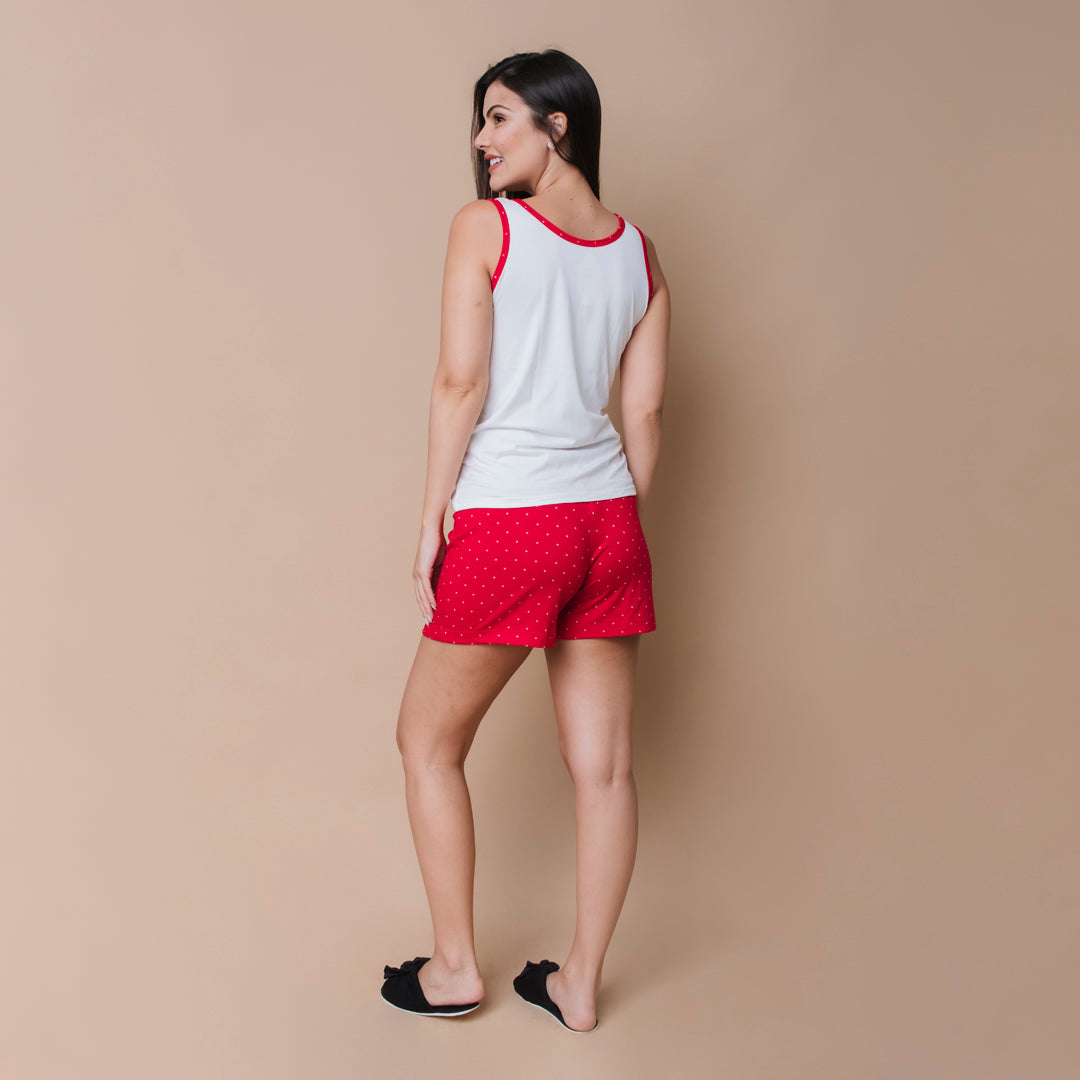 Pijama feminino regata e short - Malha Suede