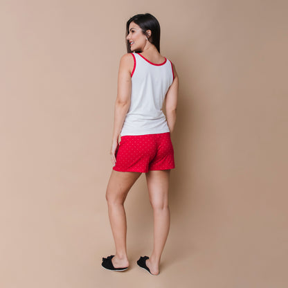 Pijama feminino regata e short - Malha Suede