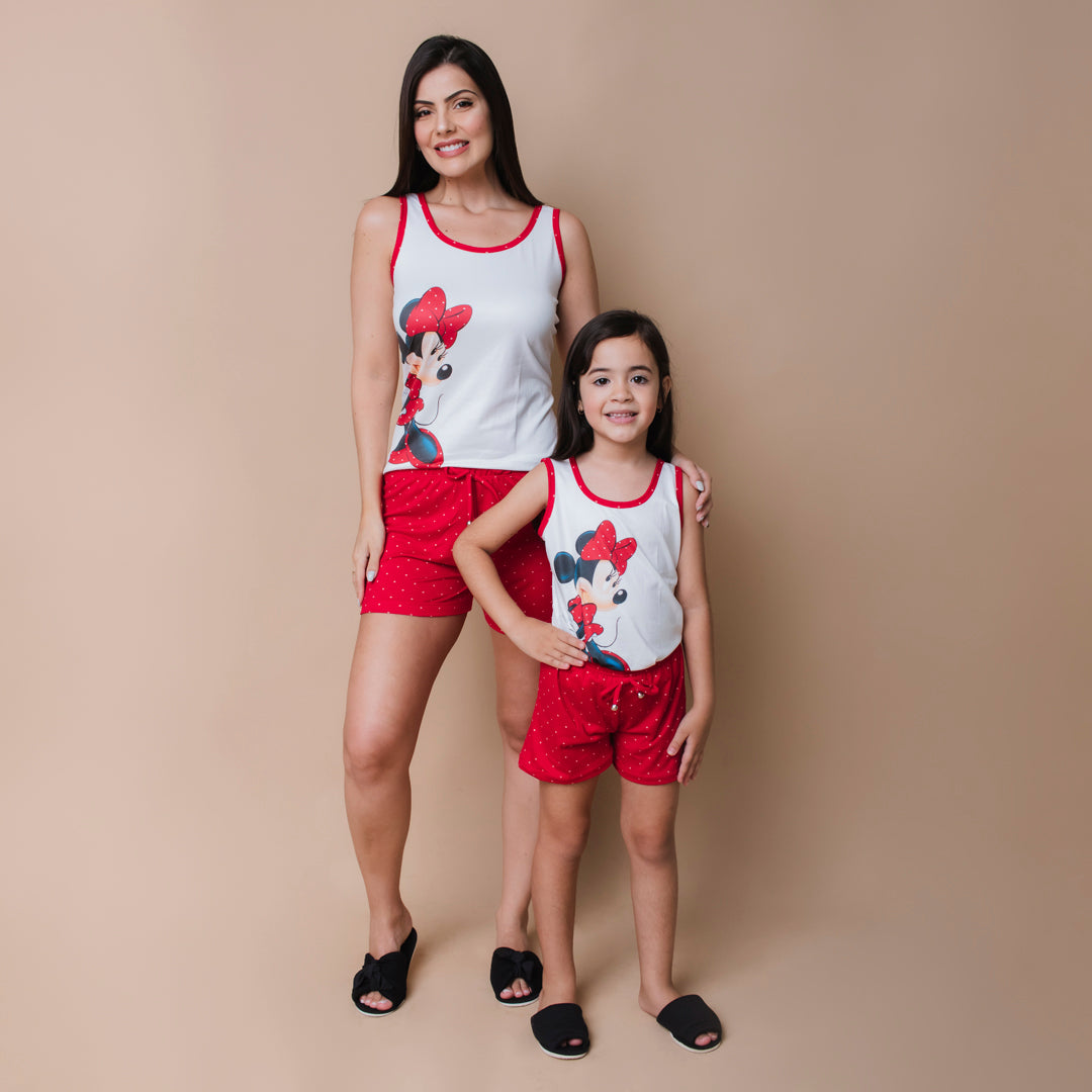 Pijama feminino regata e short - Malha Suede