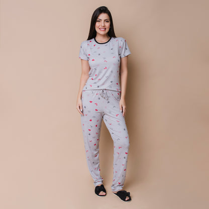 Pijama feminino Manga com Calça - Malha Suede