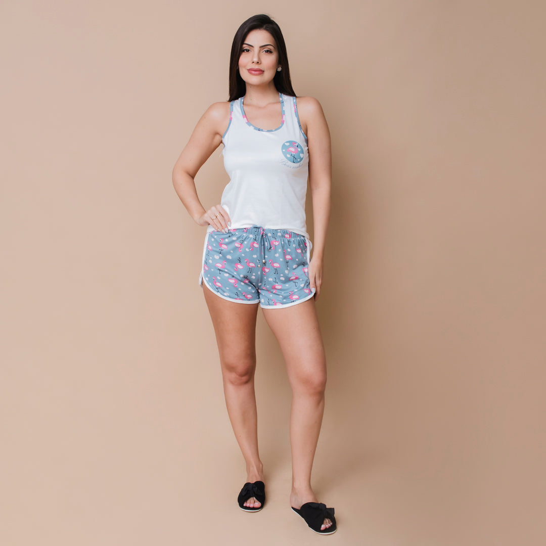 Pijama feminino- Nadador redondinho - Malha Suede