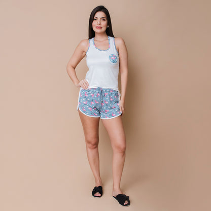Pijama feminino- Nadador redondinho - Malha Suede