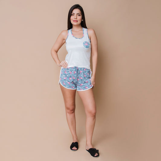 Pijama feminino- Nadador redondinho - Malha Suede