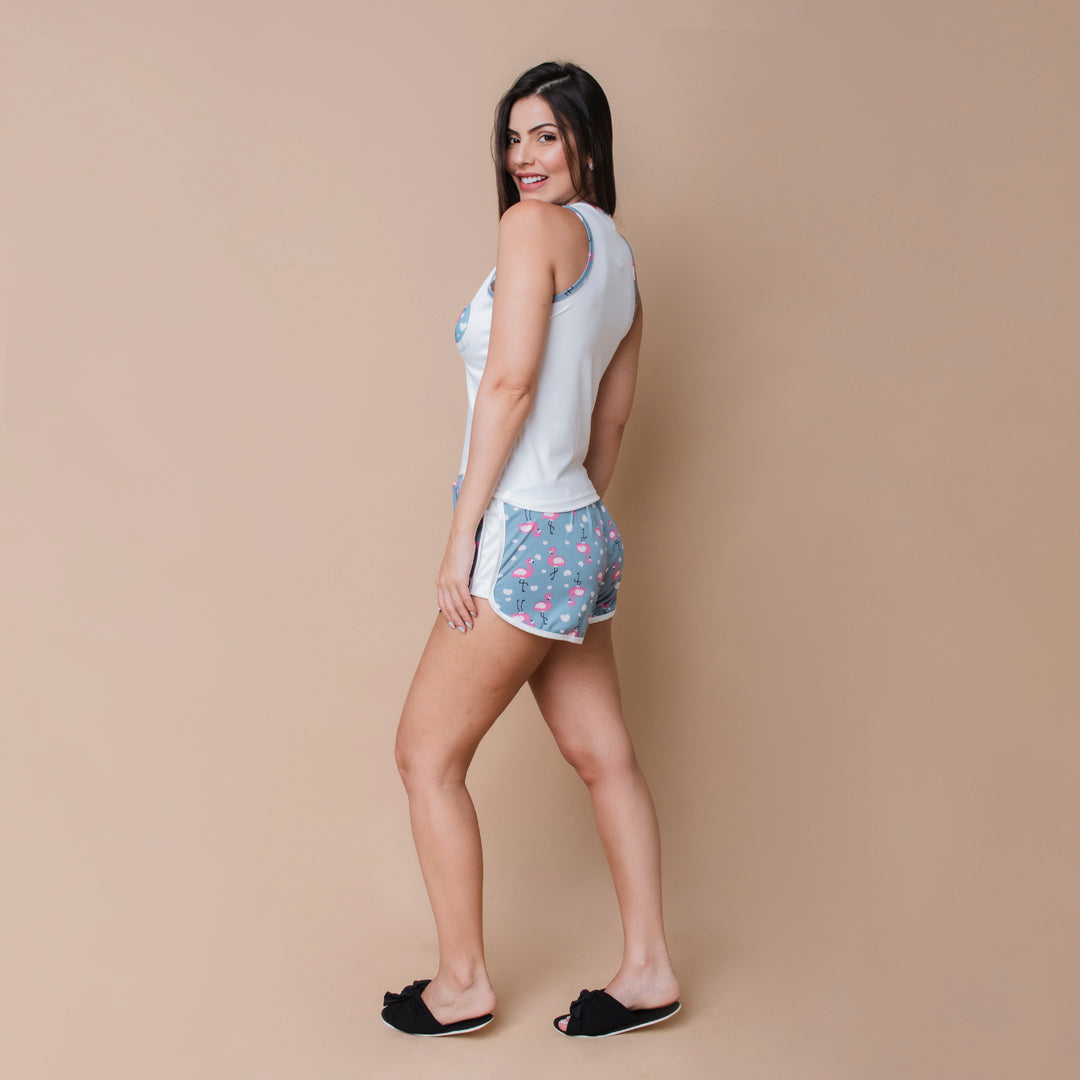 Pijama feminino- Nadador redondinho - Malha Suede