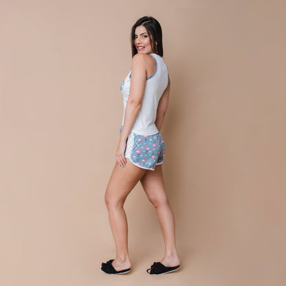Pijama feminino- Nadador redondinho - Malha Suede