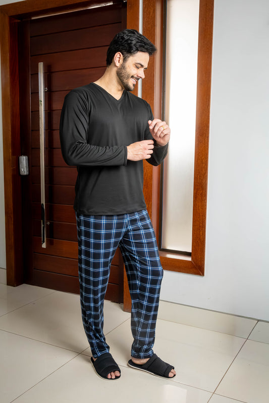 Pijama Masculino Longo Malha Suede