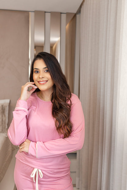 Pijama Feminino Longo - Malha Suede