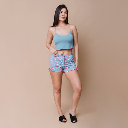 Pijama Feminino Cropped - Malha suede (M e G)