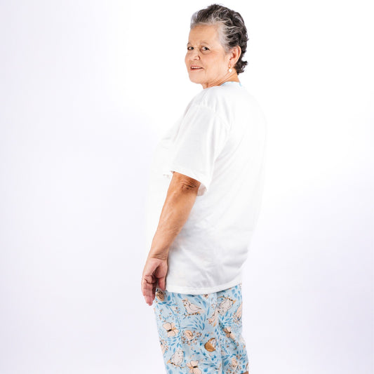 Pijama Senhoril - Manga com botão - Malha Poliester com Viscose