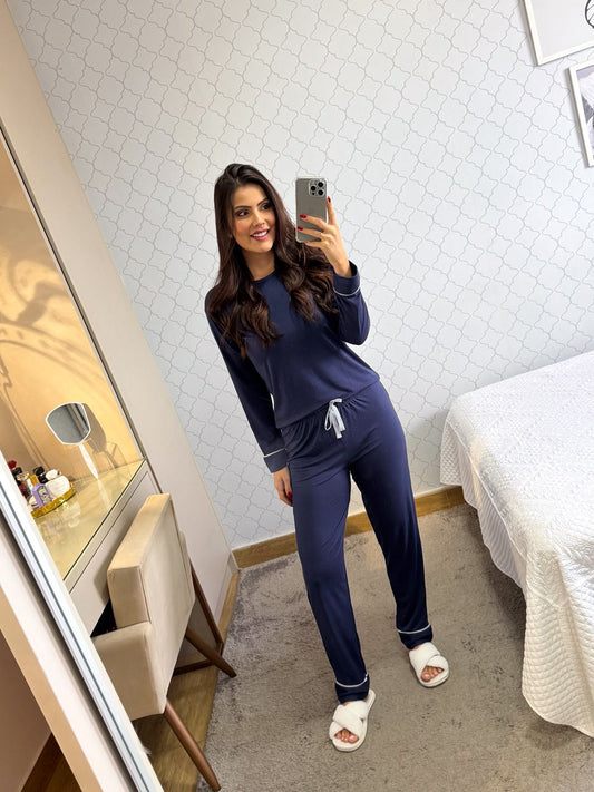 Pijama Feminino Longo - Malha Suede