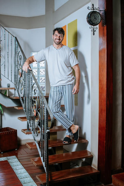Pijama Masculino Meia Estação - Malha Suede
