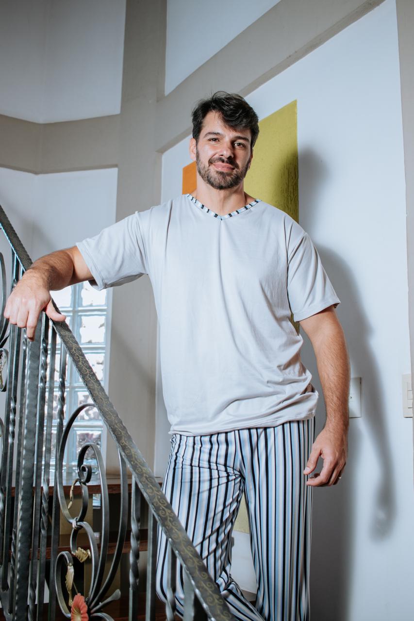 Pijama Masculino Meia Estação - Malha Suede