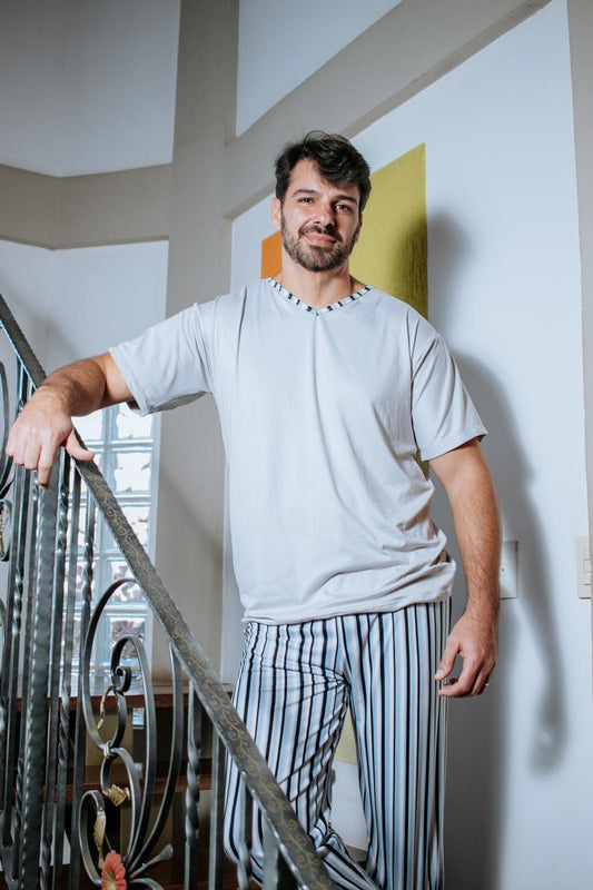 Pijama Masculino Meia Estação - Malha Suede