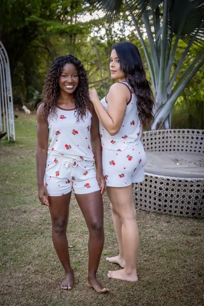 Pijama Regata Tradicional- malha suede
