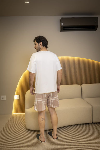 Pijama Manga Com Short- Masculino