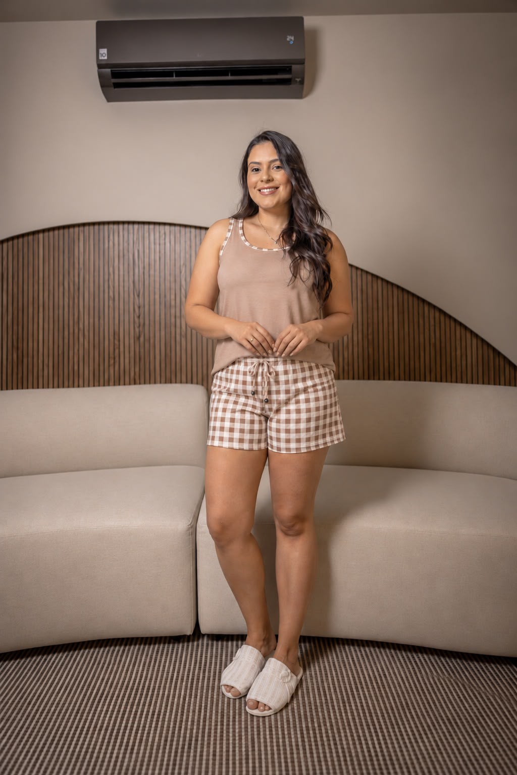 Pijama Regata Com Short-malha suede