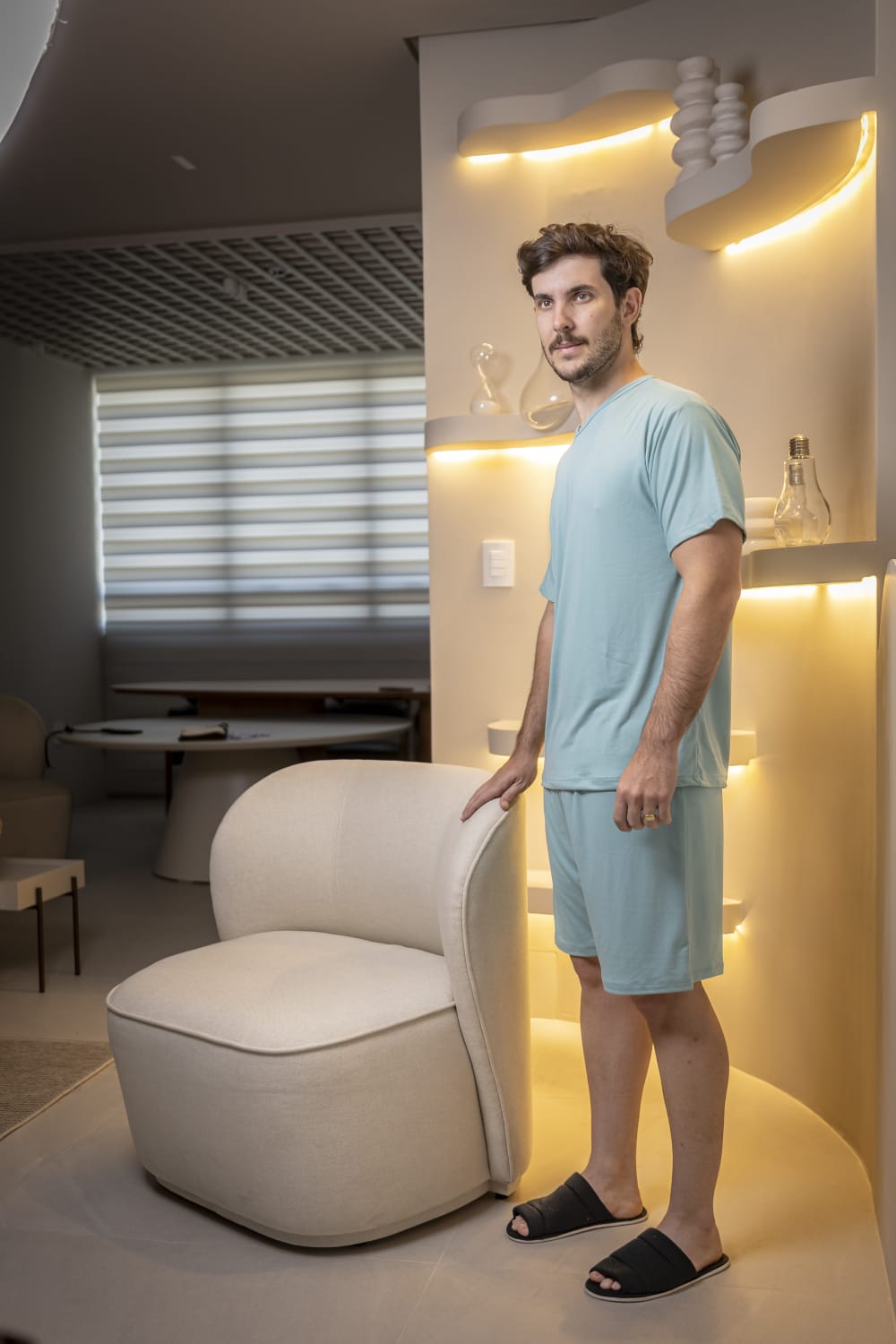 Pijama Masculino Manga Com Short - COM VIES NO OMBRO