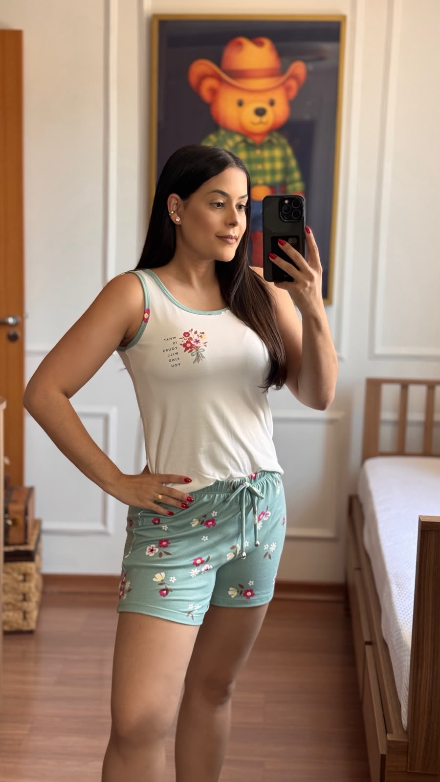 Pijama Regata Com Short-malha suede