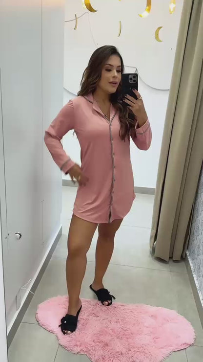 Camisola Longa Americana- Malha Suede